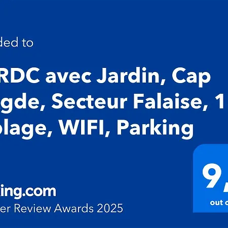 T2 Rdc Avec Jardin, Cap D'agde, Secteur Falaise, 100 M Plage, Clim, Wifi, Parking 公寓 *