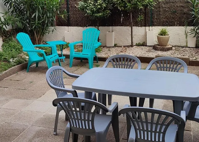 T2 Rdc Avec Jardin, Cap D'agde, Secteur Falaise, 100 M Plage, Clim, Wifi, Parking Apartamento