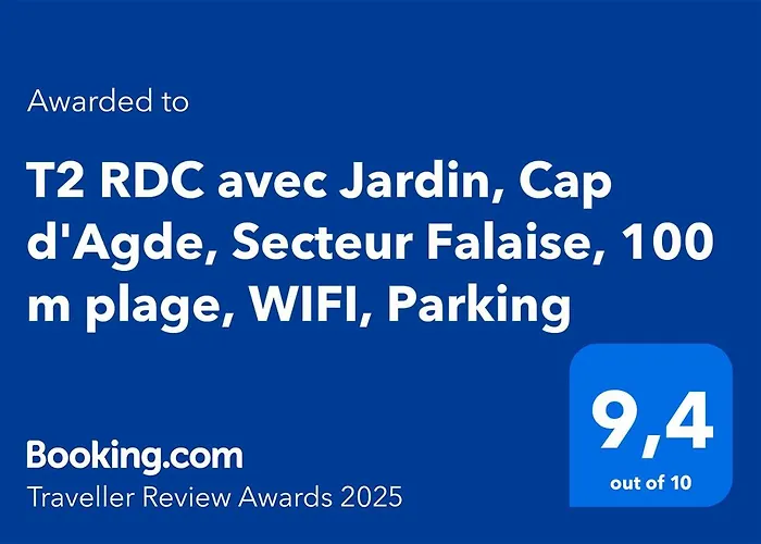 T2 Rdc Avec Jardin, Cap D'agde, Secteur Falaise, 100 M Plage, Clim, Wifi, Parking Apartamento *